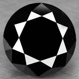   Earth Mined Round Brilliant Cut Black Diamond Solitaire   AAA