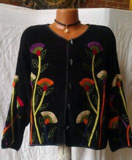 NWT Stein Mart Sweater Coat / Jacket w/ Embroidery (L) MOM WILL LOVE 
