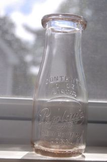 Rare 1940s Peplaus Dairy Milk Bottle 10 Oz New Britain Conn Old Ct 