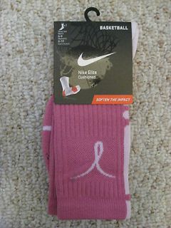 nike Breast Cancer Socks M 6 8 Elite Pink White Basketball custom 