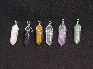 Wire Wrapped Crystal Point Pendant Amethyst Quartz more