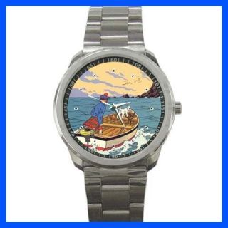   New TINTIN L’ILE NOIRE THE BLACK ISLAND sport metal watch for sale