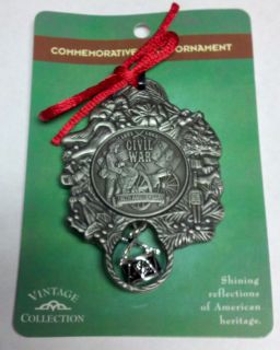   150TH ANNIVERSARY CHRISTMAS ORNAMENT PEWTER WITH DRUM 1861 1865 NEW