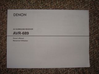 DENON AVR 689 Surround Sound Receiver Manual X068