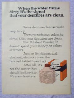   Advertisement Page For Polident Powder Denture Cleanser Vintage Ad