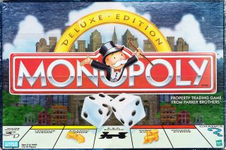 1998 Parker Brothers Deluxe Edition Monopoly Game   Complete   VGC