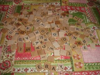 Huge Lot 200 Vintage Wooden Scrabble Tile Letters Craft Scrapbook 