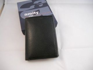 Amity Trifold Genuine Leather Wallet,Black