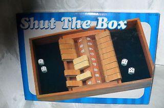 NEW WOODEN DOUBLE SIDED SHUT THE BOX GAME/DICE GAME