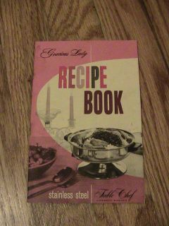 GRACIOUS LADY RECIPE BOOK vintage cookbook AUTOMATIC ELECTRIC TABLE 