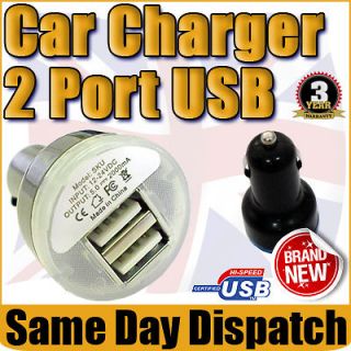  2x Port Mini USB Output Car Charger For Apple iPhone iPod Touch  