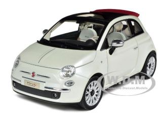   500C 500 PEARL WHITE CONVERTIBLE 1/18 DIECAST MODEL BY NOREV 187751