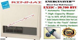 Rinnai   21,500 BTU Direct Vent Wall Room Heater  EX22C