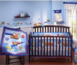 Disney Baby Cars Junior Junction 4 piece Crib Bedding Set Newborn Boy