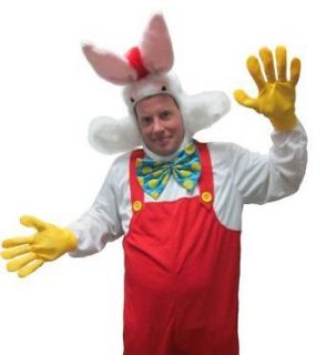 Cartoon Roger Framed White Rabbit Costume Movie Fancy Dress Outfit