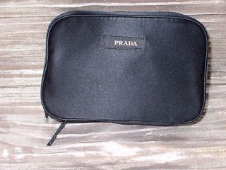 Prada Blue textile pouch Cosmetic bag Brand New with zipper all around