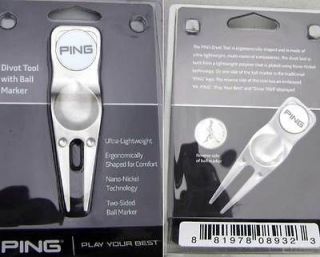 PING Golf Nickel Divot Tool w/ Ball Marker   BRAND NEW   2012 Tour