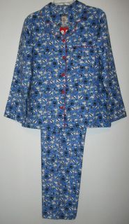 Womens Plus Size Flannel Dog Pajamas by Joe Boxer 1X 2X 3X 4X Blue NWT 