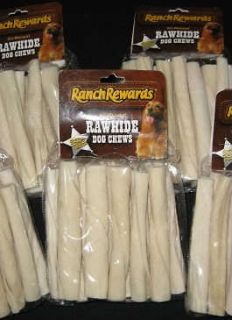   Ranch Rewards 3/4 White Rawhide Twist Rolls Dog Bones Chews Treats