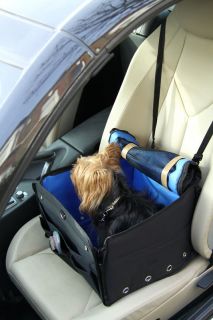 DOG CAR BOOSTER SEAT FOR SMALL AND MEDIUM SIZE DOGS BLACK HARNESS