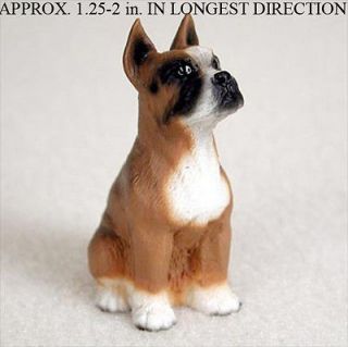 Boxer Mini Resin Hand Painted Dog Figurine Statue Hand Painted
