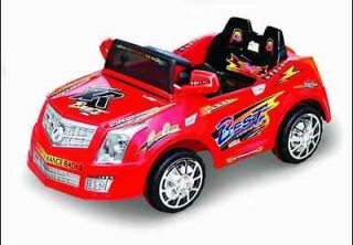 RED CADILLAC POWER WHEELS, R/C REMOTE CONTROL RIDE ON CAR with BUILT 