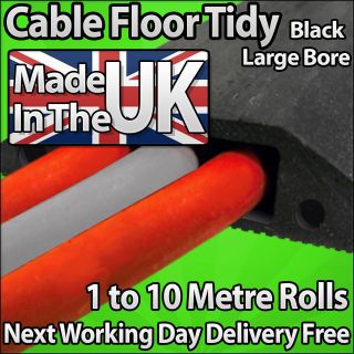 Black Rubber Cable Floor Protector 1 to 10 Metres Cover Tidy Trunking