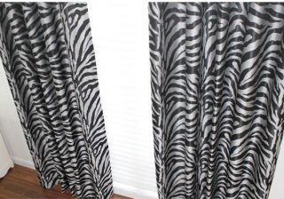   Printed Thermal Insulated Blackout Curtains Panel (2Panel) Black Color