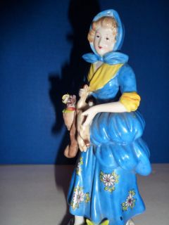 Vintage Maruyama Figurine Woman Holding Rabbit Basket samson