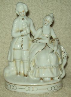   1920s? Maruyama Victorian Courting Couple Porcelain Figurine Japan