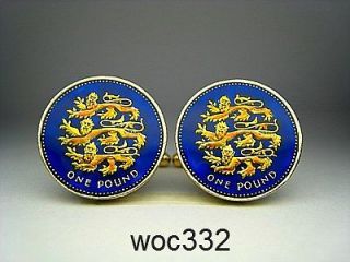 Great British pound coin cufflinks english lions choice of color 2 