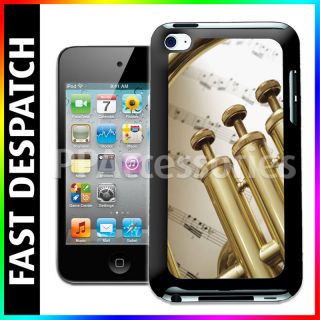 Trumpet & Sheet Music Hard Case Back Cover For iPod Touch 4th Gen