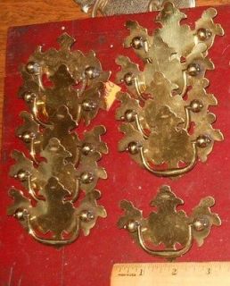   BRASS 2 drawer PULLs furniture HANDLE early american hardware old