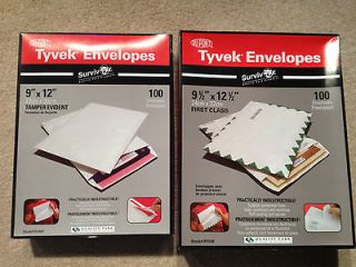 Mix of Tyvek Envelopes 25ct 9.5X12.5 First Class 25ct 9X12 Tamper 
