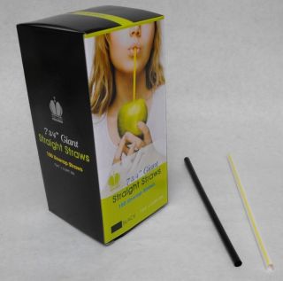 150 piece 7.75 BLACK GIANT DRINKING STRAWS 512L UG77BLK Soda Smoothie 