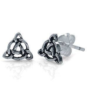   Silver Celtic Trinity Knot stud earrings  triquetra, knots, studs