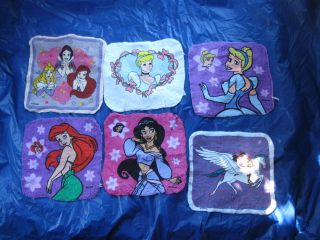 NWOT Disney Princess Cartoon Movie Washcloths Peter Pan Ariel Tigger 