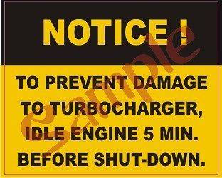 Notice To Prevent Turbo Damge Idle Engine use on Military M35A2 M54 