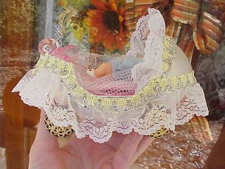 Hand Decorated Painted Real Goose/Rhea Egg Baby Carriage Pram Stroller 