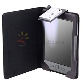 For  Kindle 4 Black PU Leather Case Cover With Built in LED 