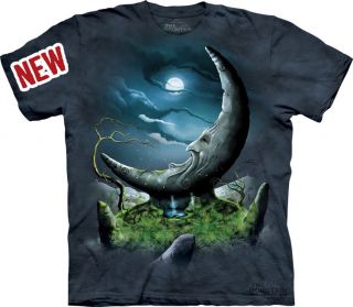 THE MOUNTAIN MOONSTONE CRESCENT MOON FACE NIGHT CLOUDS T SHIRT MEDIUM