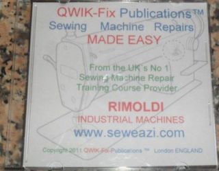 Rimoldi B27 Industrial Sewing Machine Repairs CD in pdf format