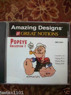 Amazing Designs Popeye Embroidery Collection 1 for Husqvarna Viking #1 