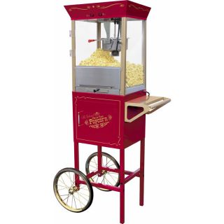   24 Cup Popcorn Machine Stand & Cart, Electric Home Pop Corn Maker