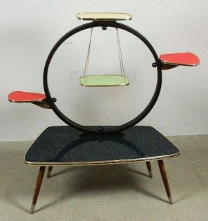 MID CENTURY 50s KIDNEY SHAPED PLANT STAND FLOWER DISPLAY TABLE 