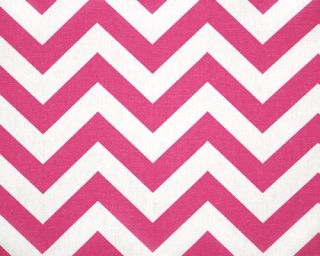Pink & White Chevron Fabric Zig Zag Print Curtain Fabric