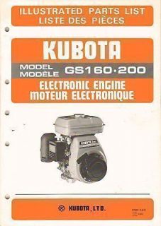 KUBOTA GS160,200 ELECTRONIC ENGINE PARTS MANUAL