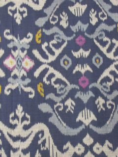HAND WOVEN BLUE/GRAY/VIOLET IKAT FABRIC TEXTILE BALI