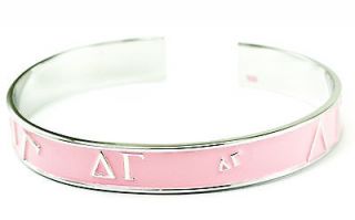Delta Gamma Bangle with raised letters and beautiful pink enamel NEW