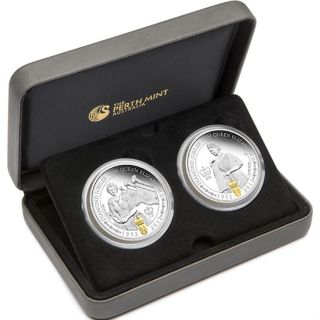   Elizabeth II Diamond Jubilee 2012 PROOF One Ounce Silver Two Coin Set